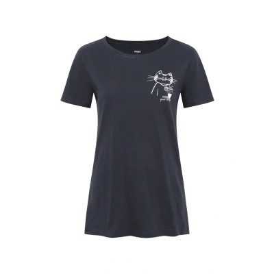 Abbildung von Mavi Kurzarm CAT Drink TEE Tshirt print, Damen, Größe: XS, Phantom