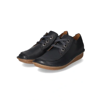 Abbildung von Clarks Sportlicher Schnürer, Damen, Größe: 36.5, Blau Leder