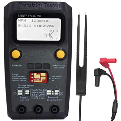 Abbildung von BSIDE ESR02 Pro Digitales Transistorprüfgerät SMD Komponenten Messgerät Mega328 NPN/PNP Diode Triode Kondensator Induktivität ESR Prüfgerät mit Pinzette