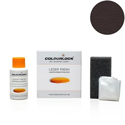 Abbildung von COLOURLOCK® Leder Fresh Tönung Mini 30 ml F Standard Farbe F019 Schokoladenbraun (Lederfarbe, Farbauffrischung), beseitigt Schrammen, Ausbleichungen und Abnutzung an Kunstleder