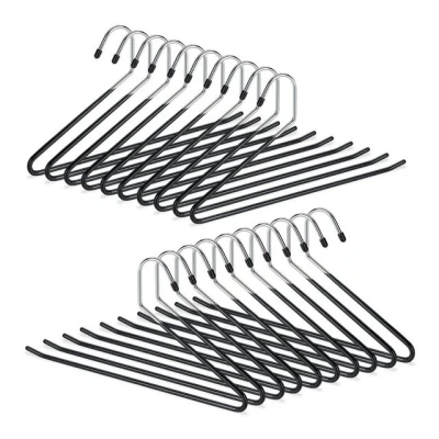 Abbildung von relaxdays Kleiderbügel Set schwarze Hosenbügel rutschfest, (20er Set), 20er Pack