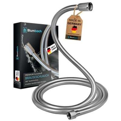Abbildung von Blumbach Brauseschlauch Premium Duschschlauch, MADE IN GERMANY 3 verschiedenen Längen, (MADE Längen Trinkwassergeprüft nach neuester Technik, GERMANY), 1/2 Zoll flexibler und knickfester Duschschlauch