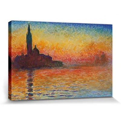 Abbildung von 1art1 Claude Monet Poster Abendstimmung In Venedig, 1908 Bilder Leinwand Bild Auf Keilrahmen XXL Wandbild Kunstdruck Als Leinwandbild 30x20 cm