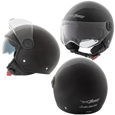 Abbildung von Jethelm Motorrad Offen Visier Roller Kratzfest Sonnenblende ECE 22 06 Schwarz L
