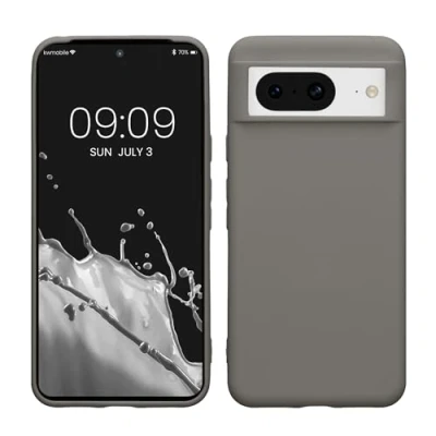 Abbildung von kwmobile Hülle kompatibel mit Google Pixel 8 weiches TPU Silikon Case Cover geeignet für kabelloses Laden Stone Dust