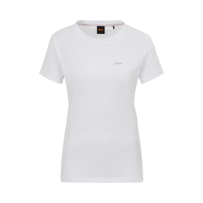 Abbildung von BOSS Esogo Tshirt basic, Damen, Größe: Large, Natural