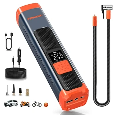 Abbildung von FOWAWU Elektrische Luftpumpe Fahrrad 6000mAh 150PSI,Elektrische Akku Kompressor Luftpumpe,Fahrradpumpe Elektrisch,Fahrrad Pumpe mit DC 12V Kabel Digital LCD LED Licht Wiederaufladbarer