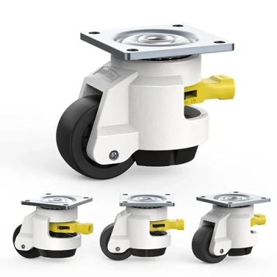 Abbildung von 4 Stück Schwerlast rollen mit Ratschengriff Design für Werkbank 50 mm Lenkrollen TD60 Industrierollen Möbelrollen Tragfähigkeit 1000 kg