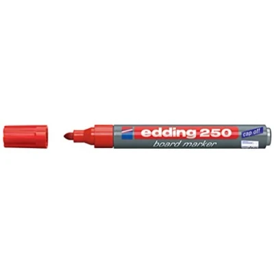 Abbildung von edding 250 Whiteboardmarker rot 10 Whiteboard Stifte Rundspitze 1,5 3 mm Boardmarker abwischbar für Whiteboard, Flipchart, Magnettafel, Pinnwand, Memoboard Sketchnotes nachfüllbar