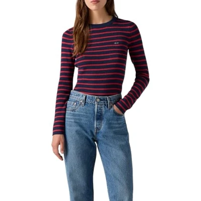 Abbildung von Levi&#039;s Crewneck RIB Sweater Strickpullover, Damen, Größe: Large, Oreo cookie multi