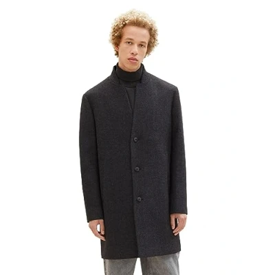 Abbildung von TOM Tailor Denim MIT Stehkragen Klassischer Mantel, Herren, Größe: Medium, Grey big herringbone optic