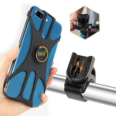 Abbildung von Handyhalterung Fahrrad, Universal 360 drehbare Fahrrad Handyhalterung, Handyhalter Motorrad Kompatibel mit iPhone 13/12/11/Pro Max/Pro/Mini/SE/Xs/Xr, 4,5 7 Zoll Smartphones (Schwarz 4)