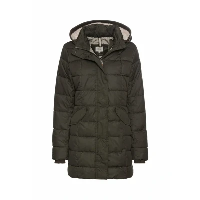 Abbildung von camel active Damen Gesteppte Jacke mit Abnehmbarer Kapuze Dunkelgrün, womenswear 48
