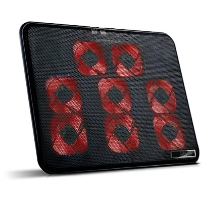 Abbildung von SKGAMES Notebook Laptop Kühler Gamer Kühlpad Ständer Kühlmatte Cooler Cooling Pad Unterlage für 10 17 Zoll, 8 x LED Lüfter, Schwarz