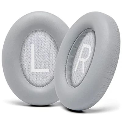 Abbildung von WC Wicked Cushions Verbesserte Ersatz Ohrpolster für Bose 700 Noise Cancelling Kopfhörer (NC700) weicheres PU Leder, luxuriöser Memory Schaum, zusätzliche Dicke, extra langlebig Silber