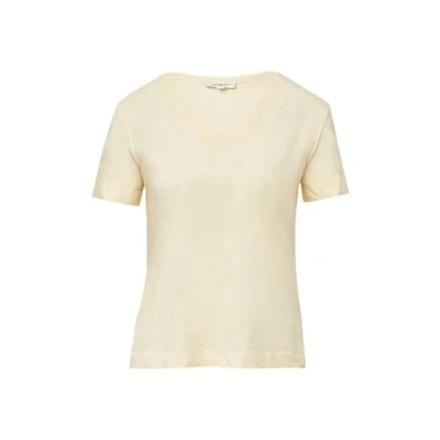 Abbildung von s.Oliver Vausschnitt Kurzarm Flammgarn Tshirt basic, Damen, Größe: 42, Helles zitrone