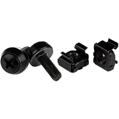 Abbildung von StarTech.com M5 x 12mm Schrauben und Käfigmuttern 50er Pack Schwarz Montageschrauben Kastenmuttern für Server Racks