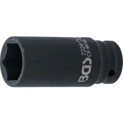 Abbildung von BGS 7224 Kraft Steckschlüssel Einsatz Sechskant, tief 12,5 mm (1/2&quot;) SW 24