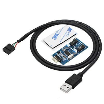 Abbildung von CERRXIAN Motherboard USB 2.0 A auf 9 poligen Header, 1 2 Verlängerungs Hub Splitter Adapter, poliger Stecker Port Multiplikator