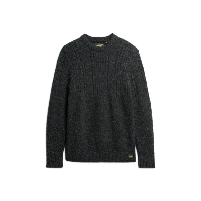 Abbildung von Superdry Jacob Strickpullover, Herren, Größe: Large, Charcoal black twist