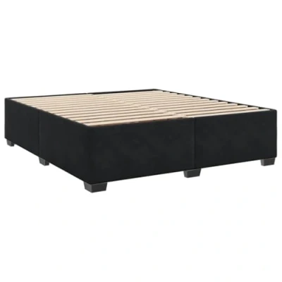 Abbildung von vidaXL Bettgestell, Bettrahmen mit Lattenrost, Doppelbett Polsterbett für Schlafzimmer, Bett Schlafzimmerbett, Schwarz 180x200cm Samt