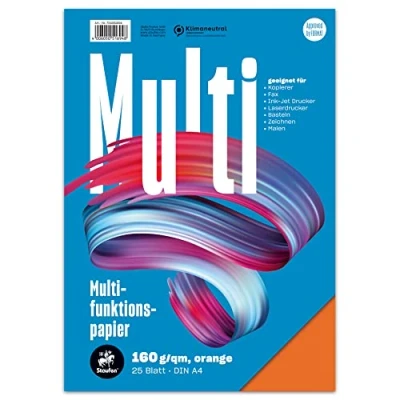 Abbildung von 5 x Staufen Multifunktionspapier A4 160g/qm VE=25 Blatt intensiv orang