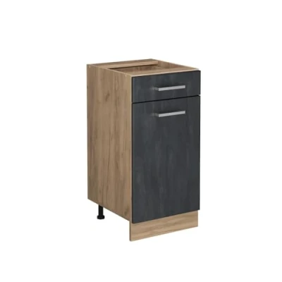Abbildung von Vicco Küchenunterschrank R Line, Schwarz Beton/Goldkraft Eiche, 40 cm ohne Arbeitsplatte