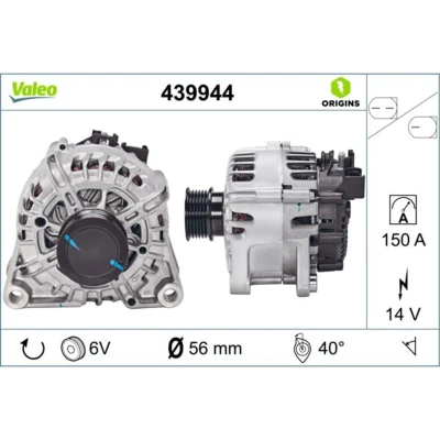 Abbildung von VALEO 439944 Lichtmaschine 14V 150A FORD: FOCUS 3 Turnier, KUGA 2, Grand C Max