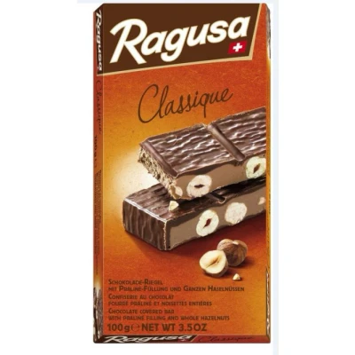 Abbildung von Ragusa Classique Tafel 100g Der Klassiker mit zarter Praliné Füllung und ganzen Haselnüssen Original Schweizer Schokolade (1 x 100g)