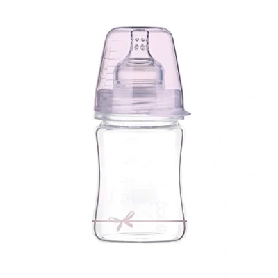 Abbildung von LOVI Anti Kolik Babysaugflasche aus Glas mit dynamischem Sauger 0 Monate+, 150 ml, SUPER Entlüftungssystem, Schützt den Saugreflex, Baby Shower Girl Collection