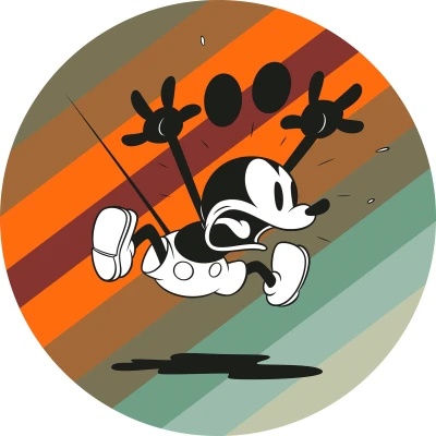 Abbildung von Komar Wandtattoo &quot;Mickey Mouse up and away&quot;, (1 St.), 125x125 cm (Breite x Höhe), rund und selbstklebend