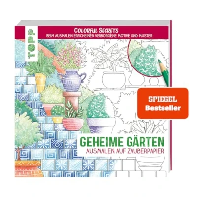 Abbildung von Colorful Secrets Geheime Gärten (Ausmalen auf Zauberpapier).: Beim Ausmalen erscheinen verborgene Motive und Muster