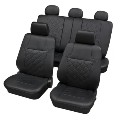 Abbildung von PETEX Auto Sitzbezüge Universal Komplett Set 15 teilig Arizona schwarz, Eco Class mit SAB 2 Vario Plus