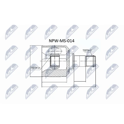 Abbildung von NTY NPW MS 014 Gelenksatz Automatikgetriebe Vorderachse links, rechts MITSUBISHI: Galant 6 Kombi