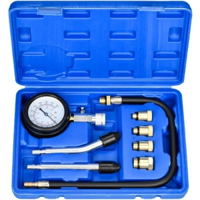 Abbildung von HATANSE Kompressionstester Kompressionsprüfer Benzin mit 4 Adapter M10 M12 M14 M18 Messen 0 20 bar oder 300 psi für KFZ LKW Auto Motorrad (blau)
