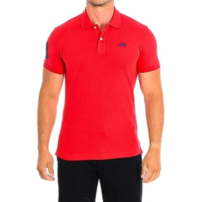 Abbildung von La Martina TMP300 PK001 Herren Poloshirt, kurzärmelig, rot, 4XL