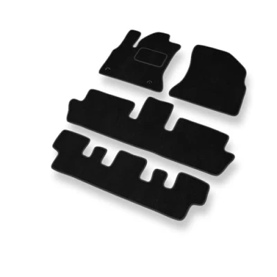 Abbildung von Mossa Fußmatten Auto kompatibel mit Citroen C4 Grand Picasso I (2006 2013) Premium Velours Schwarze Automatten Autoteppiche 1