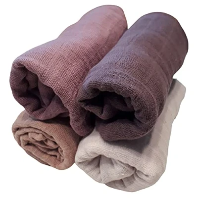 Abbildung von Pippi Mulltücher 4er Pack Spucktücher Biobaumwolle ORGANIC (zartrosa/viola)