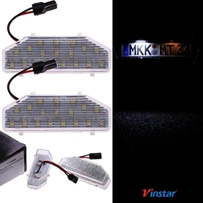 Abbildung von VINSTAR LED Kennzeichenbeleuchtung E geprüft CAN Bus 18 LEDs je Modul 6000 Kelvin kompatibel mit MAZ 6 II (GH) 2008 2012