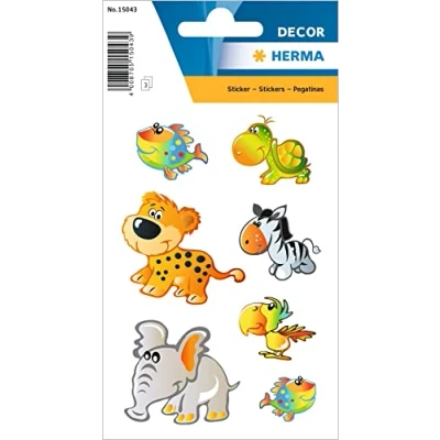 Abbildung von 10 x HERMA Schmucketikett Decor Tierkinder 3 Blatt