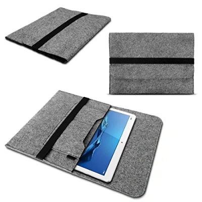 Abbildung von NAmobile Tasche Grau kompatibel für Huawei MediaPad M3 Lite 10 Sleeve Hülle Tablet Filz Cover Schutzhülle Case, Farbe:Grau