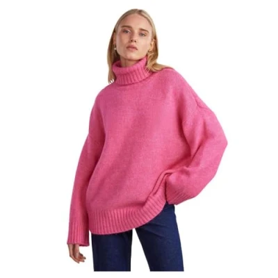 Abbildung von Pieces Strickpullover, Damen, Größe: Medium, Shocking pink