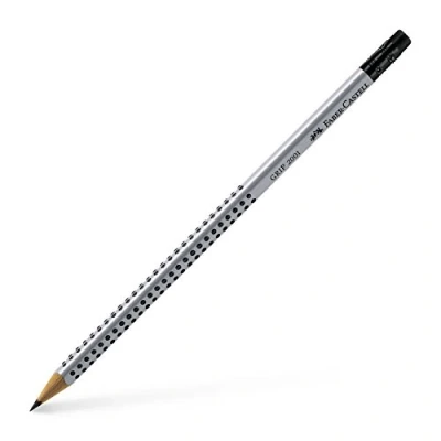 Abbildung von Faber Castell Bleistift Grip 2001, HB (mittelweich), Dreikant mit Soft Zone und Radiergummi