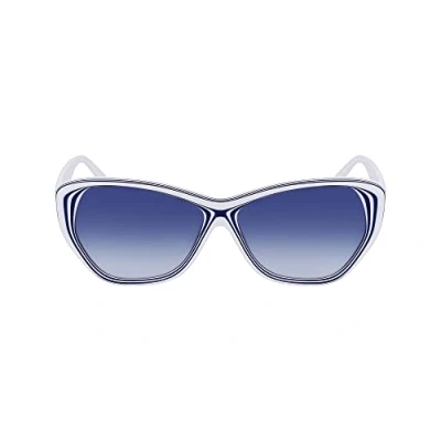Abbildung von Karl Lagerfeld Women&#039;s KL6103S Sunglasses, White/Blue, Einheitsgröße
