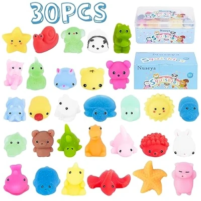 Abbildung von Nuseya Mochi Squishy Quetschspielzeug, 30 Stück Keine Duplikate Kawaii Fidget Toy für Partygeschenke Weihnachten Geburtstag Geschenk Kinder Mädchen Jungen Ostern Klassenzimmer Belohnungen
