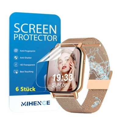 Abbildung von MIHENCE Schutzfolie Kompatibel für Tisoutec G89 Pro Smartwatch 1.85&#039;&#039;, TPU HD Displayschutzfolie [ 6 Stück ]