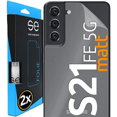 Abbildung von [2 Stk.] Entspiegelte 3D Schutzfolie für die Rückseite kompatibel mit Samsung Galaxy S21 FE 5G, matt, selbstheilender Schutz vor Schmutz und Kratzern, Backcover, Alt. Schutzglas