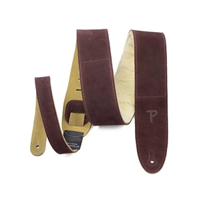 Abbildung von Perri&#039;s Leathers Ltd. Gitarrengurt Einstellbare Länge Schafslederpolsterung Bordeaux Made in Canada (DL325S 210)