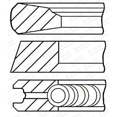 Abbildung von GOETZE ENGINE 08 444600 00 Kolbenringsatz 110 MERCEDES BENZ: UNIMOG