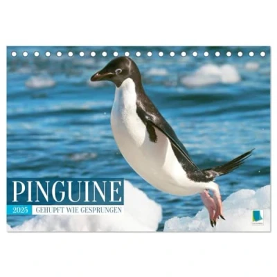 Abbildung von Pinguine: Gehupft wie gesprungen (Tischkalender 2025 DIN A5 quer), CALVENDO Monatskalender